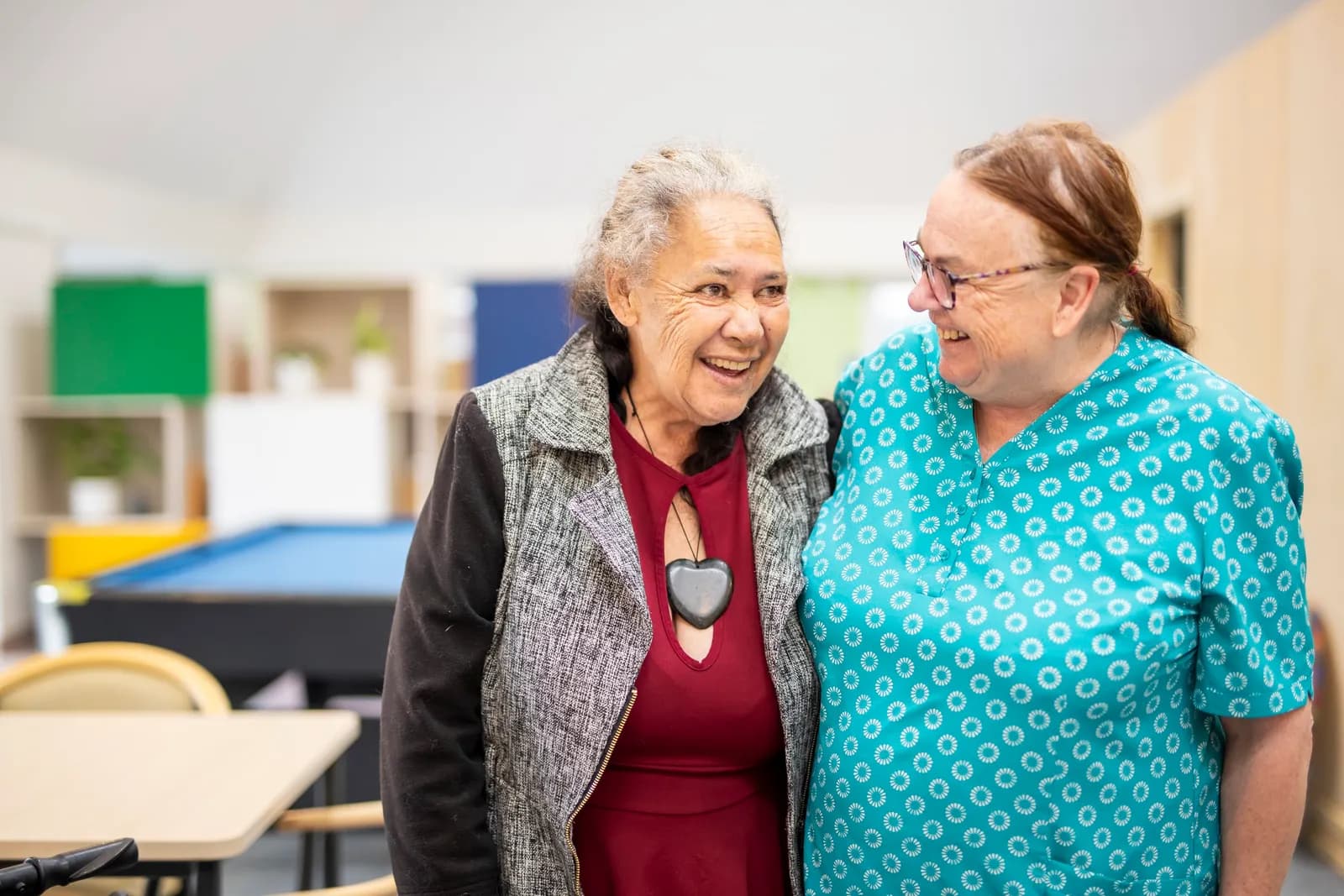 An Aldwins House resident with a team member