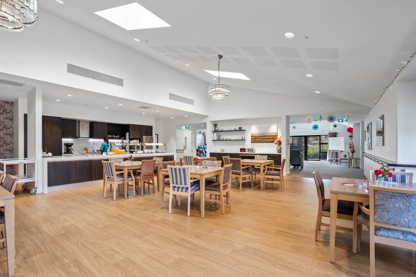 Shared dining and lounge spaces at Golden View