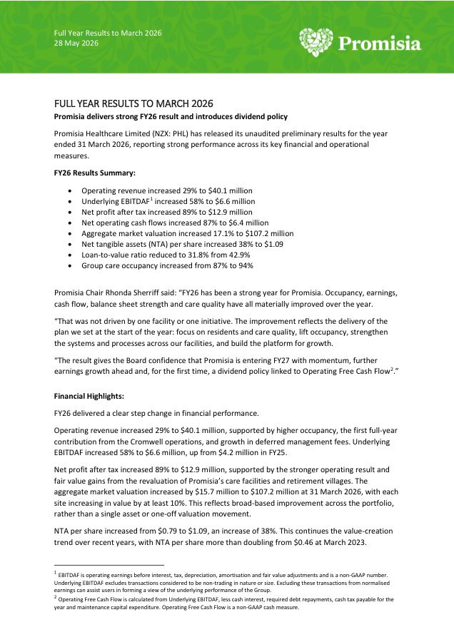 FY26 Results Announcement cover